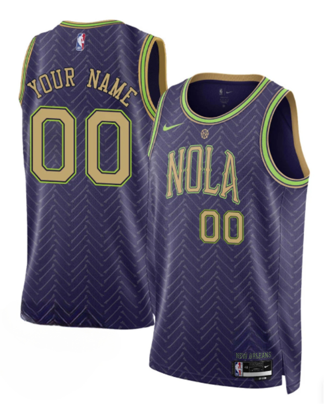 Men's Purple New Orleans Pelicans Active Player Custom 2024-25 City Ediiton Stitched Basketball Jersey